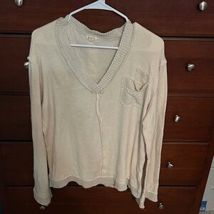 Cream V-Neck Sweater